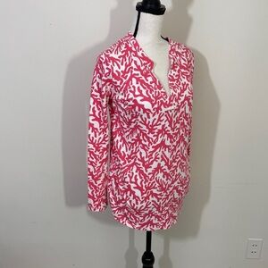 Lilly Pulitzer Pink and White Tunic Top EUC
